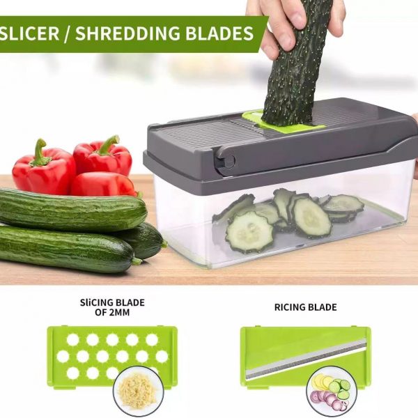 12 IN 1 FOOD DICER – Cuțit multifuncțional 12 în 1 slider
