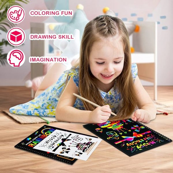 Rainbow scratchbook – Caiet cu zgârieturi curcubeu (1+1 GRATIS) slider