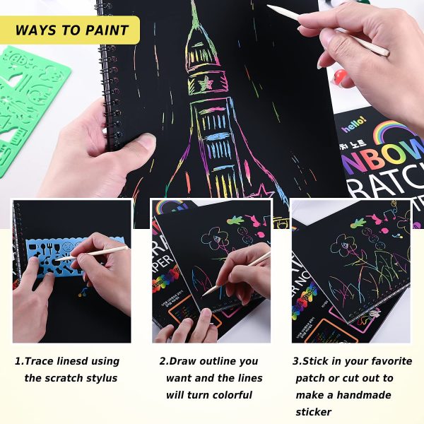 Rainbow scratchbook – Caiet cu zgârieturi curcubeu (1+1 GRATIS) slider