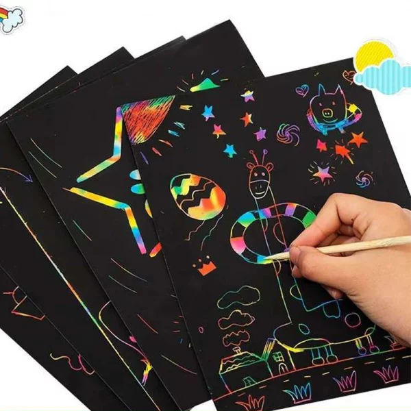 Rainbow scratchbook – Caiet cu zgârieturi curcubeu (1+1 GRATIS) slider