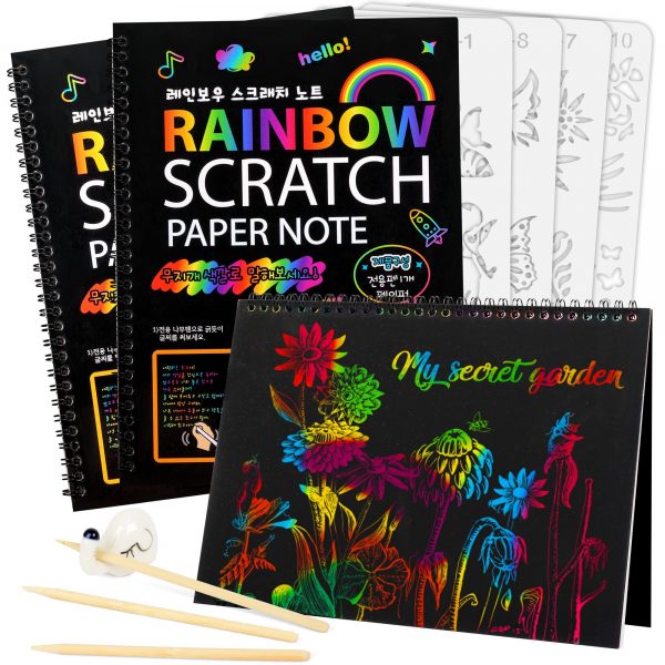 Rainbow scratchbook – Caiet cu zgârieturi curcubeu (1+1 GRATIS)