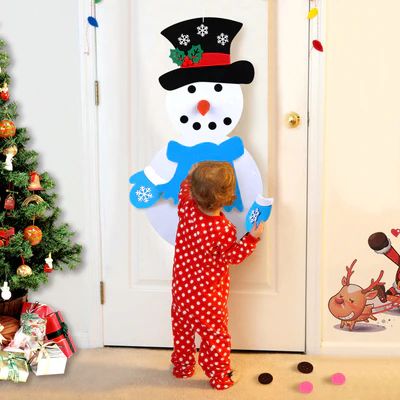CHRISTMAS SNOWMAN – Om de zăpadă din fetru cu ornamente detașabile slider