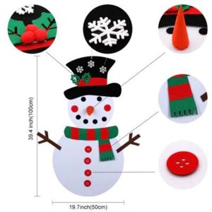 CHRISTMAS SNOWMAN – Om de zăpadă din fetru cu ornamente detașabile 03