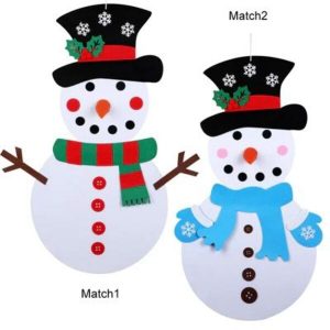 CHRISTMAS SNOWMAN – Om de zăpadă din fetru cu ornamente detașabile 03