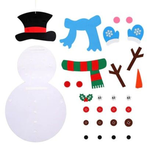 CHRISTMAS SNOWMAN – Om de zăpadă din fetru cu ornamente detașabile 03